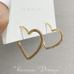 Fashion alloy micro-inlaid zircon love earrings new trendy earrings Korean earrings nihaojewelry
