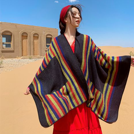 cloak big shawl sunscreen hooded scarf red ethnic knit jacket wholesale nihaojewelry's discount tags