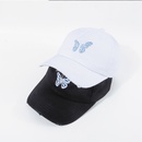 Fashion broken edge embroidery butterfly baseball cap soft top black breathable sunscreen cap women summer nihaojewelrypicture20