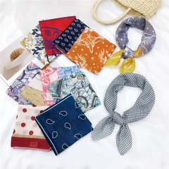 Fashion new  cotton and linen small square scarf small scarf  nihaojewelry wholesale