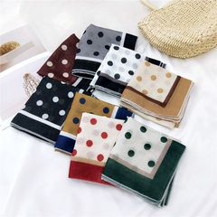 Fashion wave dot cotton and linen small square  silk scarf women scarf  nihaojewelry wholesale