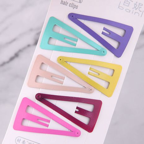 Fashion hair clip for children Candy color cute triangle hairpin side clip Korea small clip random color hairpin's discount tags