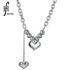 Korean simple love necklace for women fashion clavicle chain niche love pendant stainless steel geometric jewelry nihaojewelry