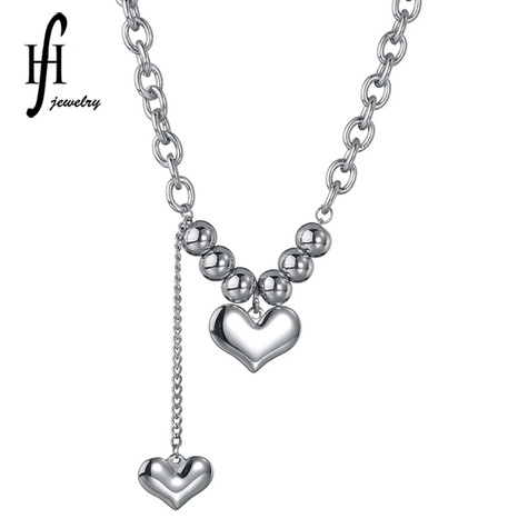Collier d'amour simple coréen pour femmes mode chaîne de la clavicule niche amour pendentif en acier inoxydable bijoux géométriques nihaojewelry's discount tags