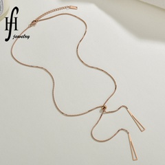 Fashion trend necklaces niche simple geometric triangle necklace pendant stainless steel necklaces for women nihaojewelry