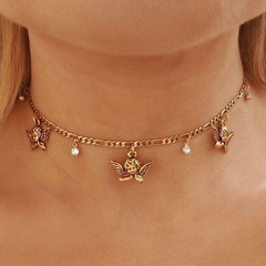 Fashion hot sale cute little angel necklace of women retro angel baby clavicle chain new accessories nihaojewelry