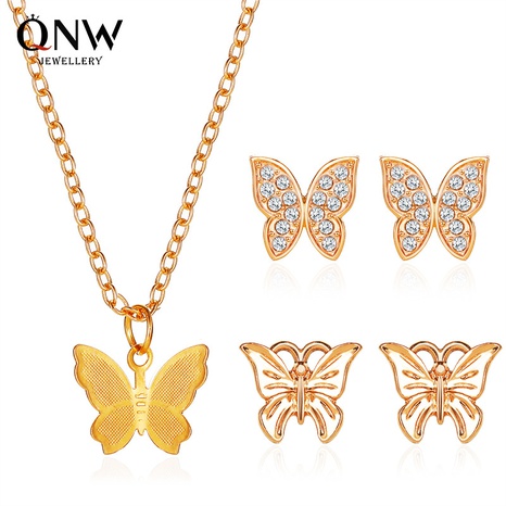 Mode vente chaude décorations papillon collier simple boucle d'oreille papillon tendance bijoux sauvages nihaojewelry's discount tags