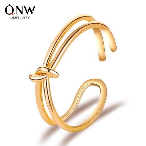 vente chaude simple anneau noué style cool ouverture minimaliste anneau réglable accessoires en gros nihaojewelry's discount tags
