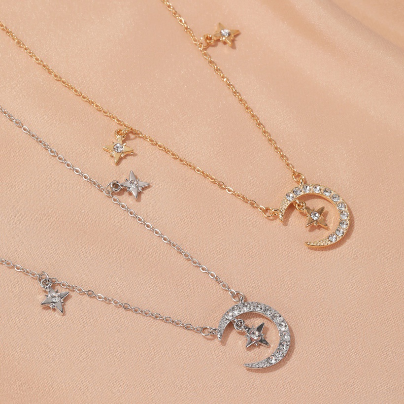 Bijoux Fantaisie Colliers | Collier De Niche Pour Femme Toile Et Lune Accessoires De Cou En Alliage De Clavicule Nihaojewelry - TF21277