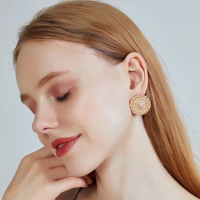 Fashion new s925 silver needle ear jewelry alloy earrings round thread earrings matte lion earrings for women nihaojewelry
