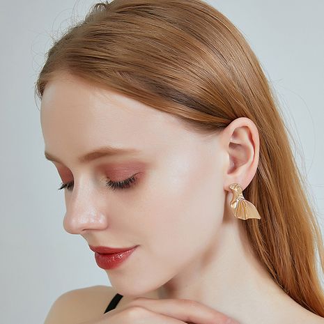 Fashion new earrings s925 silver needle alloy ear accessories geometric shaped fold irregular earrings nihaojewelry's discount tags
