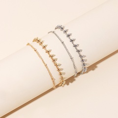 Vente chaude coréenne simple perle ronde cheville double couche cheville filles chaîne cheville bijoux nihaojewelry