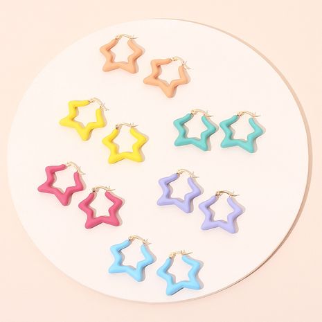 candy color fashion childlike star earring five-pointed star long resin earrings wholesale nihaojewelry's discount tags