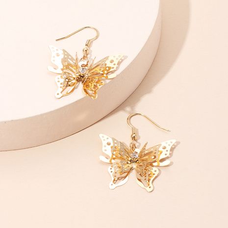 Modelos de venta caliente de moda pendientes de circón pendientes de mariposa tridimensionales de oro para mujeres nihaojewelry's discount tags