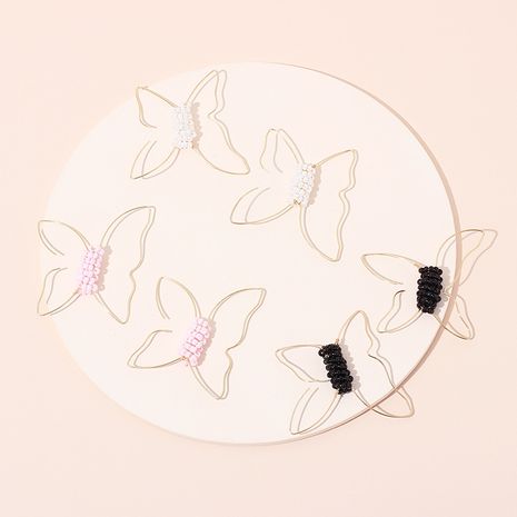 Fashion hot sale simple  line butterfly rice bead earrings  for women nihaojewelry's discount tags