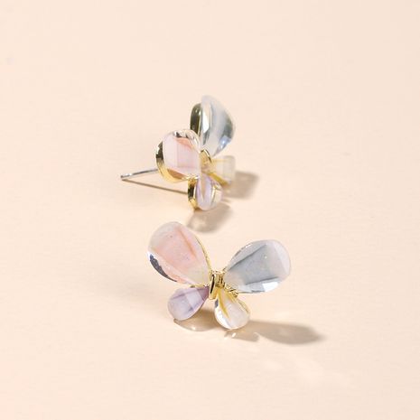 Korea Fashion Stained Glass Rhinestone Earrings Popular Jewelry Sweet Butterfly Silver Earrings wholesale nihaojewelry's discount tags