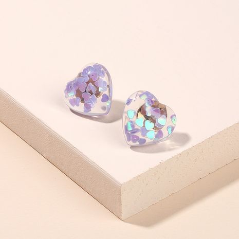 new fashion love transparent resin earrings geometric heart-shaped 925 silver needle earrings wholesale nihaojewelry's discount tags