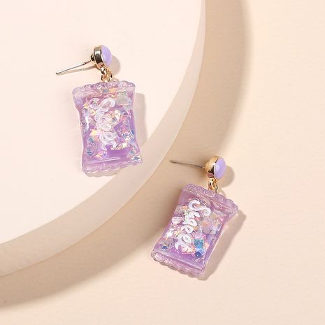 Mode coréenne boucles d'oreilles alphabet anglais série enfantin doux mignon boucles d'oreilles en résine bonbons en gros nihaojewelry's discount tags