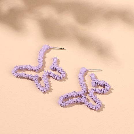 nouvelles boucles d'oreilles papillon violet creux à la mode doux rêveur taro boucles d'oreilles rétro violet en gros nihaojewelry's discount tags