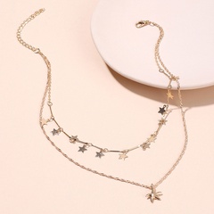 Mode coréenne étoile de mer pendentif tour de cou collier en cuivre double beau vent étoile clavicule collier pour les femmes nihaojewelry