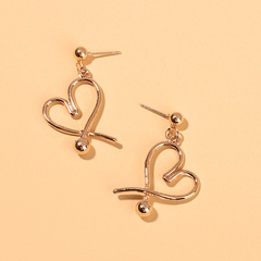 Fashion jewelry alloy love earrings simple geometric heart-shaped earrings for women wholesale nihaojewelry