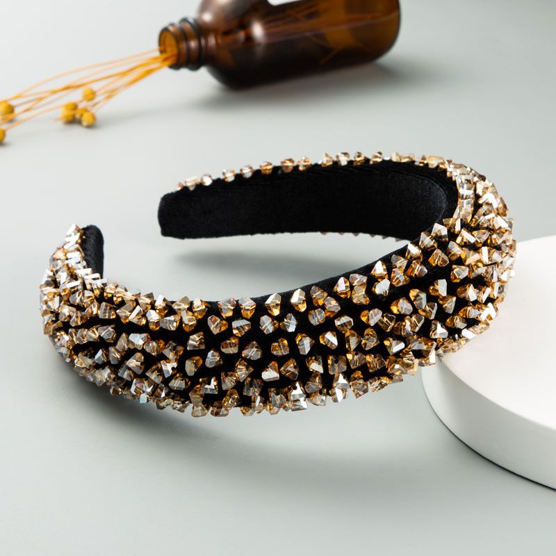 Fashion new baroque headband for women color hand-sewn glass bead ...