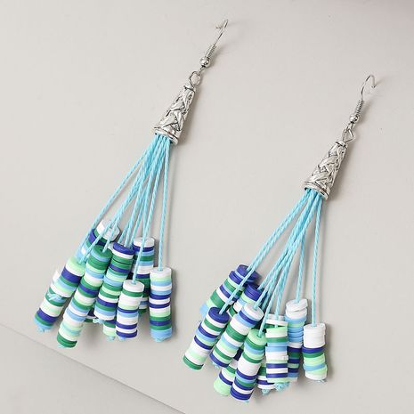 long earrings handmade soft ceramic beaded long tassel earrings exaggerated earrings jewelry's discount tags