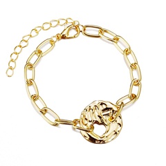 New Creative Geometric Hollow Gold Alloy Bracelet Retro Metal Chain Bracelet Wholesale