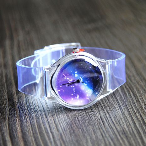 fashion plastic transparent watch cute starry sky quartz watch wholesale nihaojewelry NHSS237532's discount tags