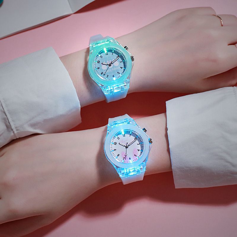 Luminous Cartoon Watch Cute Colorful Rabbit Quartz Watch Silicone Watch wholesale nihaojewelry