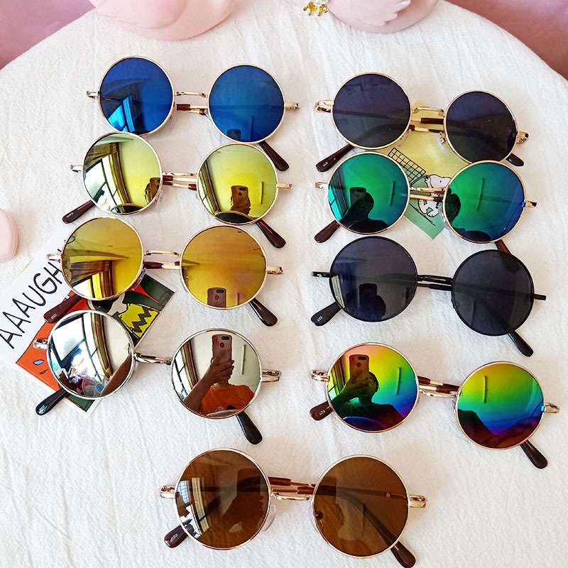 Gafas de sol con montura redonda colorida coreana Gafas retro de moda Metal Prince Trend al por mayor nihaojewelry