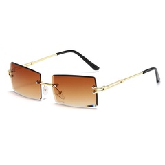 Fashion new metal frame sunglasses for women large frame sunglasses diamond cut gradient color sunglasses nihaojewelry