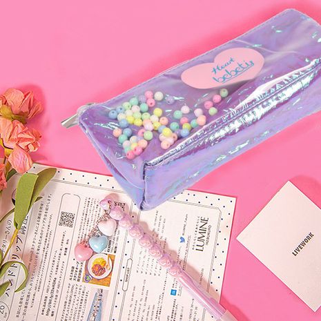Fashion new Korean girl sequin storage bag beads laser pencil case transparent cute bag wholesale nihaojewelry NHBN237964's discount tags