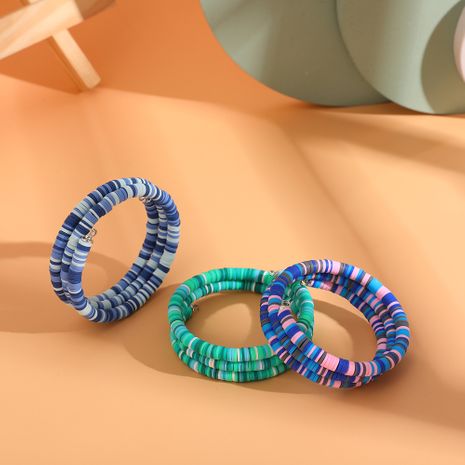 Accessoires de mode pour femmes disque de couleur bracelet en céramique souple bohème rétro simple bracelet en corde métallique en gros nihaojewelry's discount tags