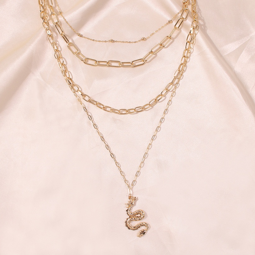 Bijoux Fantaisie Colliers | Collier En Forme De Serpent Tendance Rtro Gomtrique Multicouche Simple Bijoux En Gros Nihaojewelry - NY46671