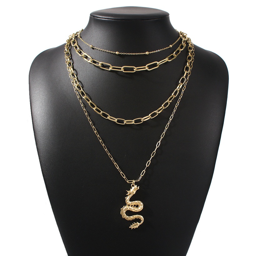 Bijoux Fantaisie Colliers | Collier En Forme De Serpent Tendance Rtro Gomtrique Multicouche Simple Bijoux En Gros Nihaojewelry - NY46671