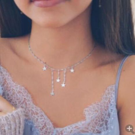 nouveaux bijoux de mode or pendentif étoile à cinq branches collier pompon collier en gros nihaojewelry's discount tags