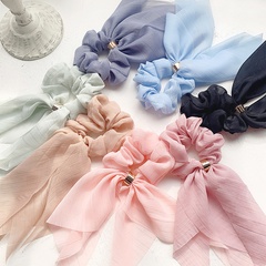 Korean bow hair scrunchies  sweet organza super fairy ball head ponytail hair rope wholesale nihaojewelry