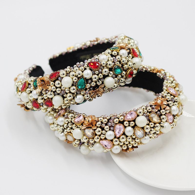 New fashion baroque headband gemstone beaded exquisite hair accessories wild trend headband wholesale nihaojewelry