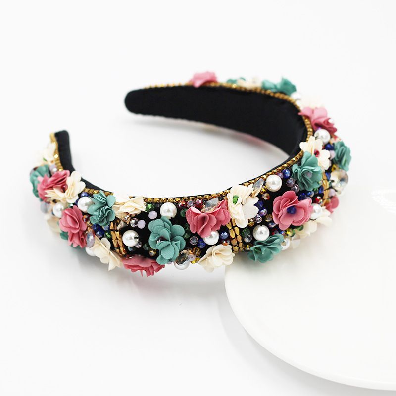 New fashion flower diamond headband dance party bride hair accessories for ladies elegant headband