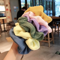 Korean  simple striped fabric hair scrunchies  solid color diagonal stripes small cute ball head rubber band wholesale nihaojewelry