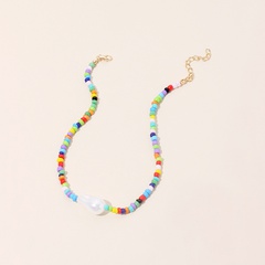 Collier de perles baroques couleur simple à la main perle de riz chaîne de clavicule collier ras du cou en gros nihaojewelry