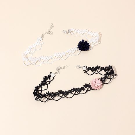 new simple lace neckband necklace super fairy flower necklace choker short clavicle chain wholesale nihaojewelry NHRN238330's discount tags