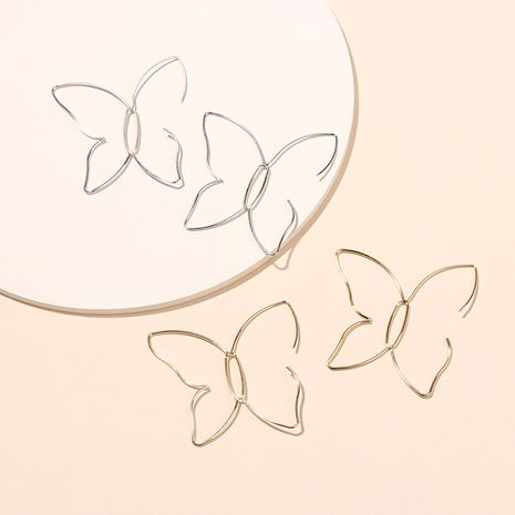 Mode simple ligne papillon boucles d'oreilles creuses boucles d'oreilles simples et grandes en gros nihaojewelry's discount tags