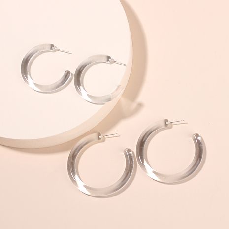 Boucles d'oreilles en forme de C en forme de cercle géométrique de niche Boucles d'oreilles en acrylique pour femmes's discount tags