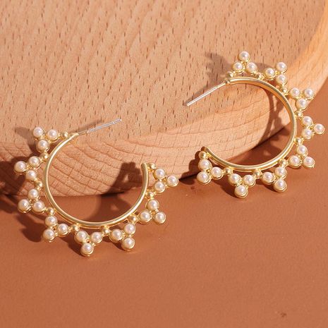 Corée simple en forme de C bijoux de mode de perles de boucles d'oreilles rétro en gros nihaojewelry's discount tags