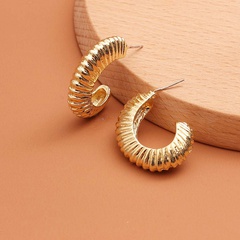 Fashion hot sale retro gold earrings matt color light simple C-shaped earrings women  alloy ear accessories nihaojewelry