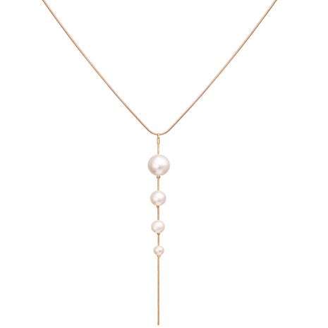 nouveau collier de gland de perle artificielle créatif rétro simple pendentif de perle chaîne de la clavicule en gros nihaojewelry's discount tags