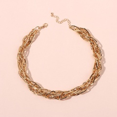 exaggerated multi-layer metal clavicle chain hip hop necklace wholesale nihaojewelry