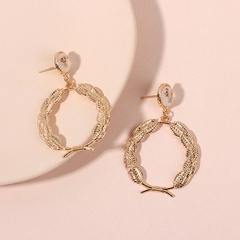 Korea cute fashion round wreath geometric alloy women's earrings nihaojewlery